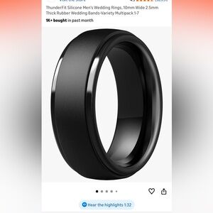 Men’s Silicone Black Band